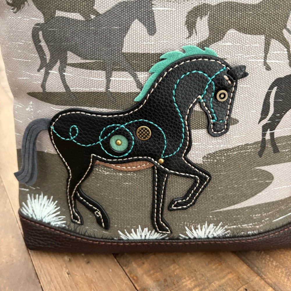 Chala Horse Design Crossbody Bag Derby Gray purse - Picture 3 of 16